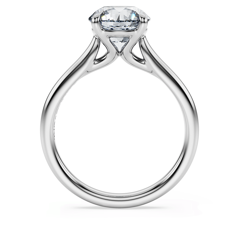 swarovski خاتم سوليتير eternity، أحجار ألماس مُصنعة في المختبر بإجمالي 2 قيراط، قطع دائري، ذهب أبيض عيار 18