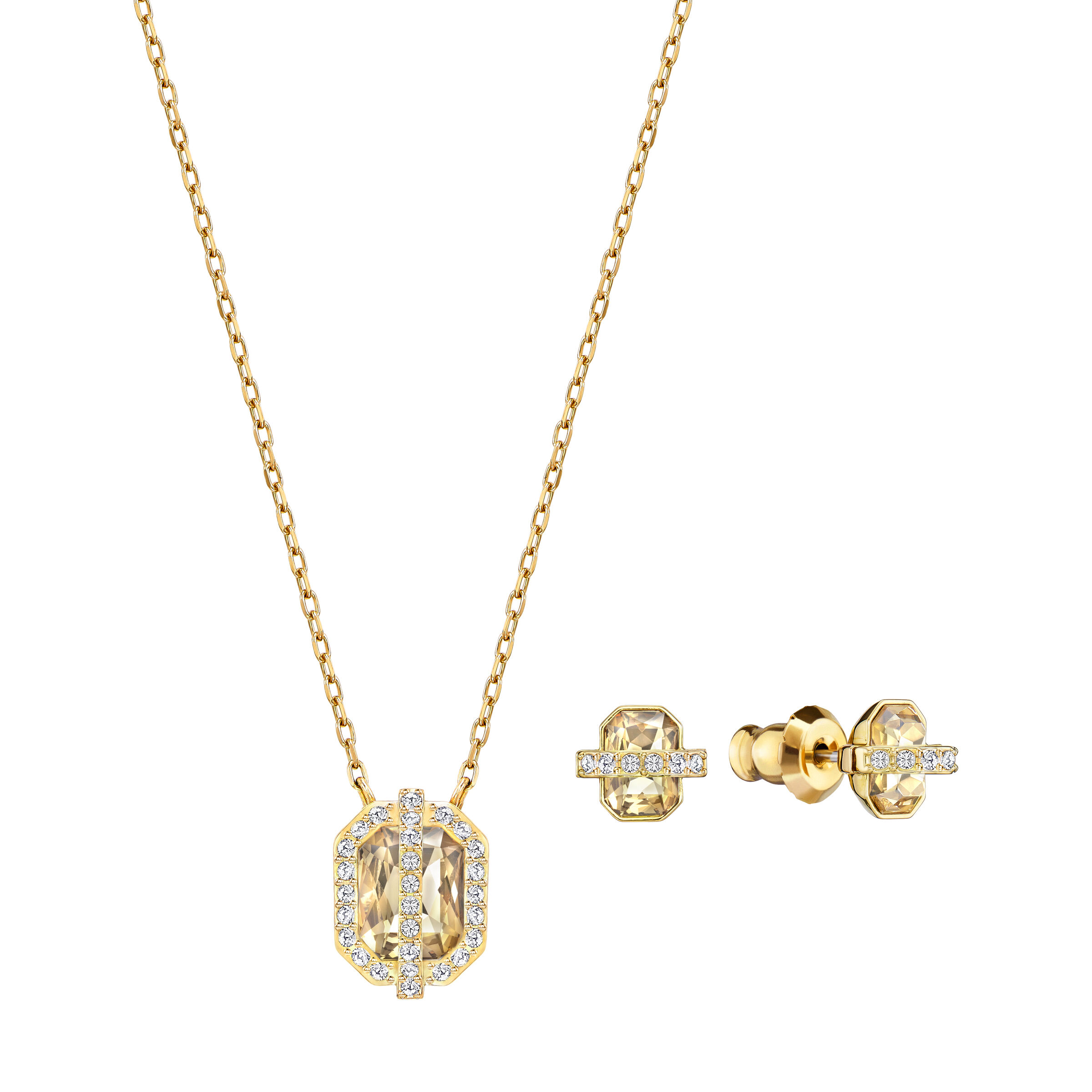 swarovski طقم favor، لون ذهبي، طلاء باللون الذهبي