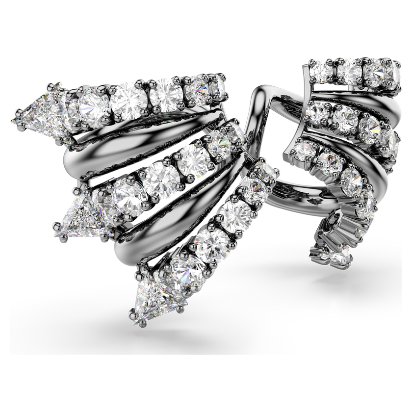 swarovski حلية أذن sublima، لون أبيض، طلاء روثينيوم