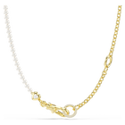 swarovski عقد idyllia، لآلئ كريستال، لون أبيض، طلاء باللون الذهبي