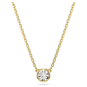 swarovski قلادة imber، قطع مُستدير، لون أبيض، طلاء بلون ذهبي