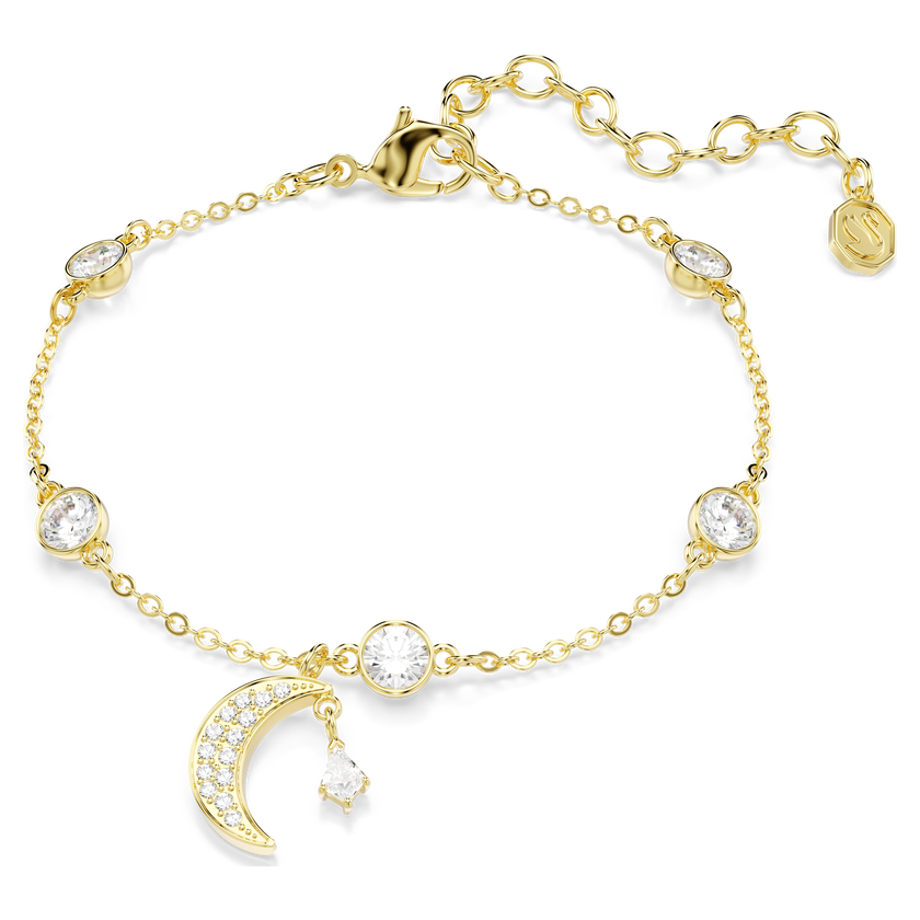 swarovski سوار symbolica، قطع مُستدير، قمر، لون أبيض، لمسة نهائية من الذهب عيار 18 قيراط