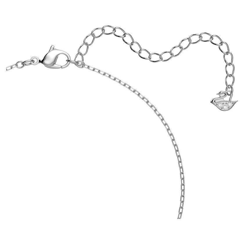 swarovski قلادة angelic بحلية متدلية مستديرة، لون أبيض، طلاء روديوم