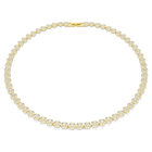 swarovski عقد una angelic، قطع مستدير، حجم صغير، لون أبيض، طلاء باللون الذهبي