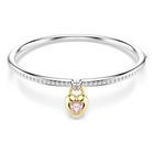 swarovski idyllia bangle  mixed cuts  heart  pink  mixed metal finish