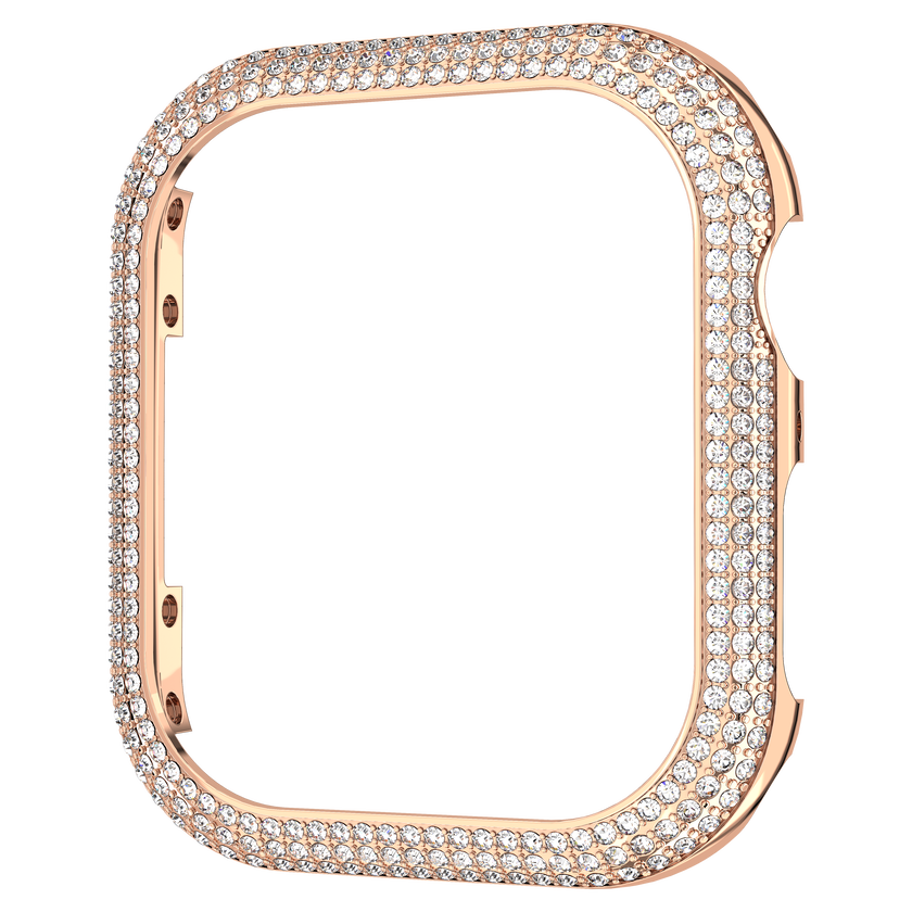 swarovski حافظة sparkling، متوافقة مع ساعة  apple إصدار 7، 41 مم، لون ذهبي وردي