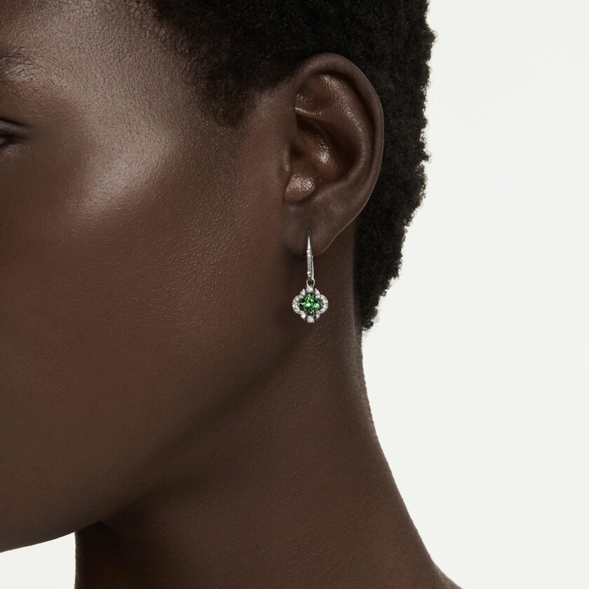 swarovski أقراط متدلية una angelic، قطع متنوع، لون أخضر، طلاء روديوم