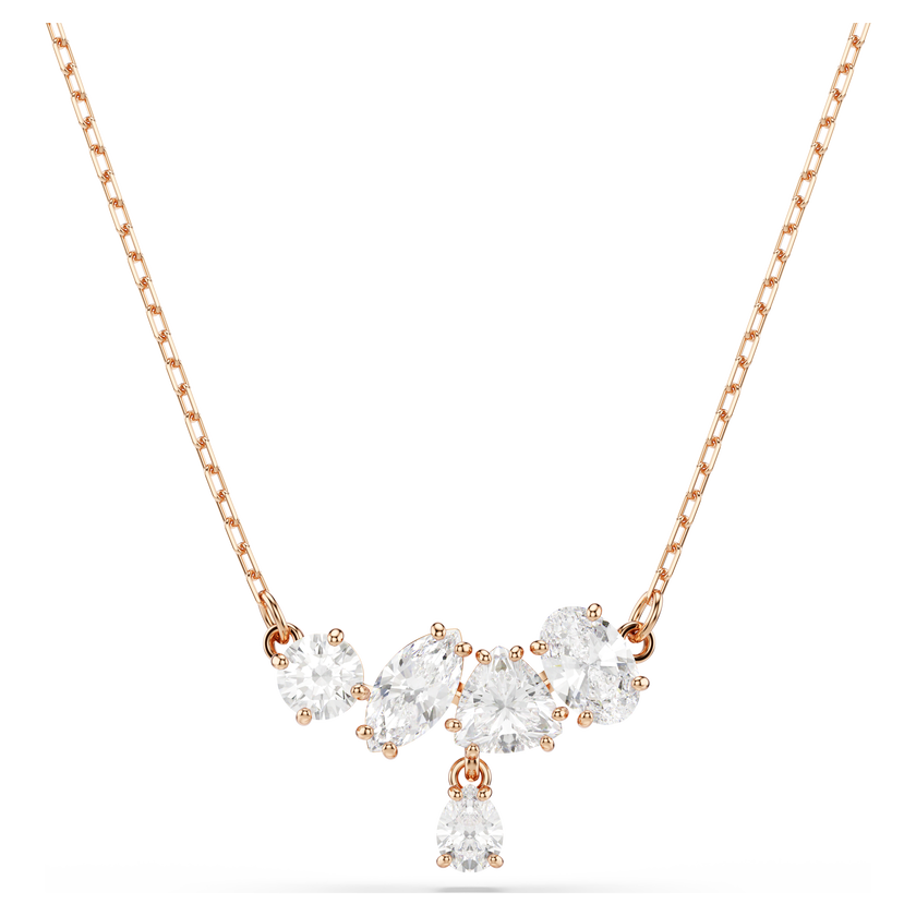 swarovski عقد mesmera، قطع متنوع، لون أبيض، لمسة نهائية من الذهب الوردي عيار 18 قيراط