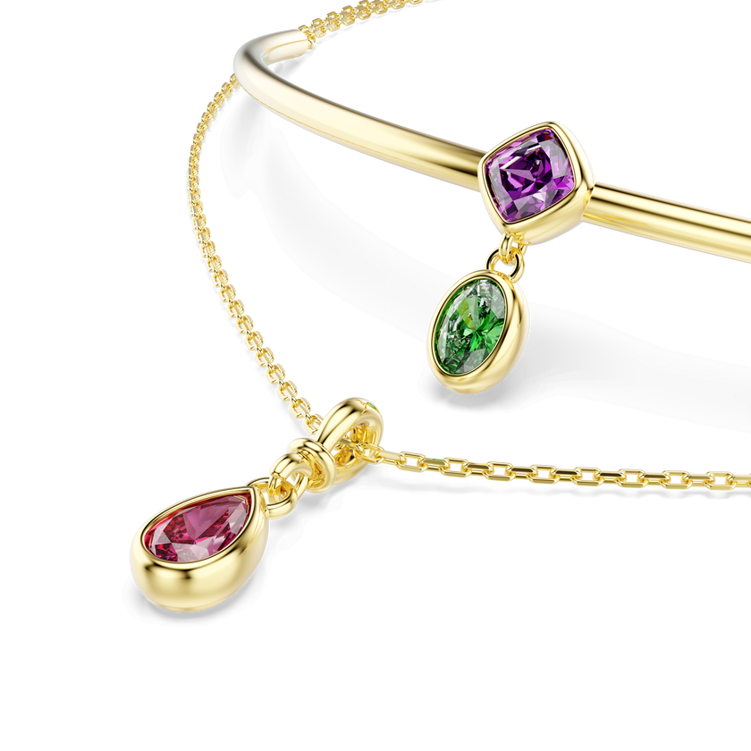swarovski عقد بطبقات imber، قطع متنوع، ألوان متعددة، لمسة نهائية من الذهب عيار 18 قيراط