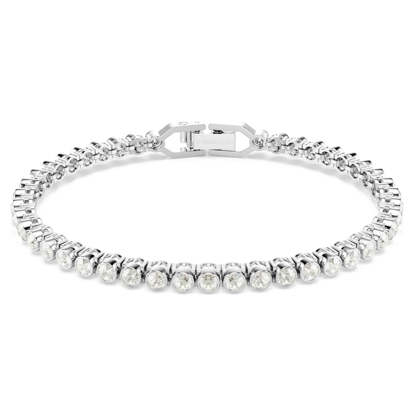 swarovski سوار imber emily tennis، قطع مستدير، لون رمادي، طلاء روديوم