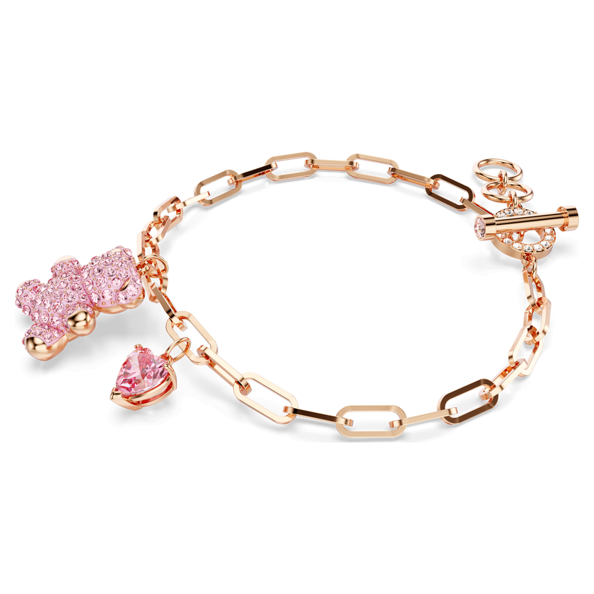 swarovski سوار teddy، لون وردي، طلاء ذهبي وردي