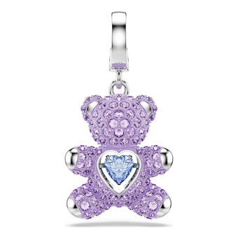 swarovski تعليقة idyllia، قطع متنوع، شكل دب، لون أرجواني، طلاء روديوم
