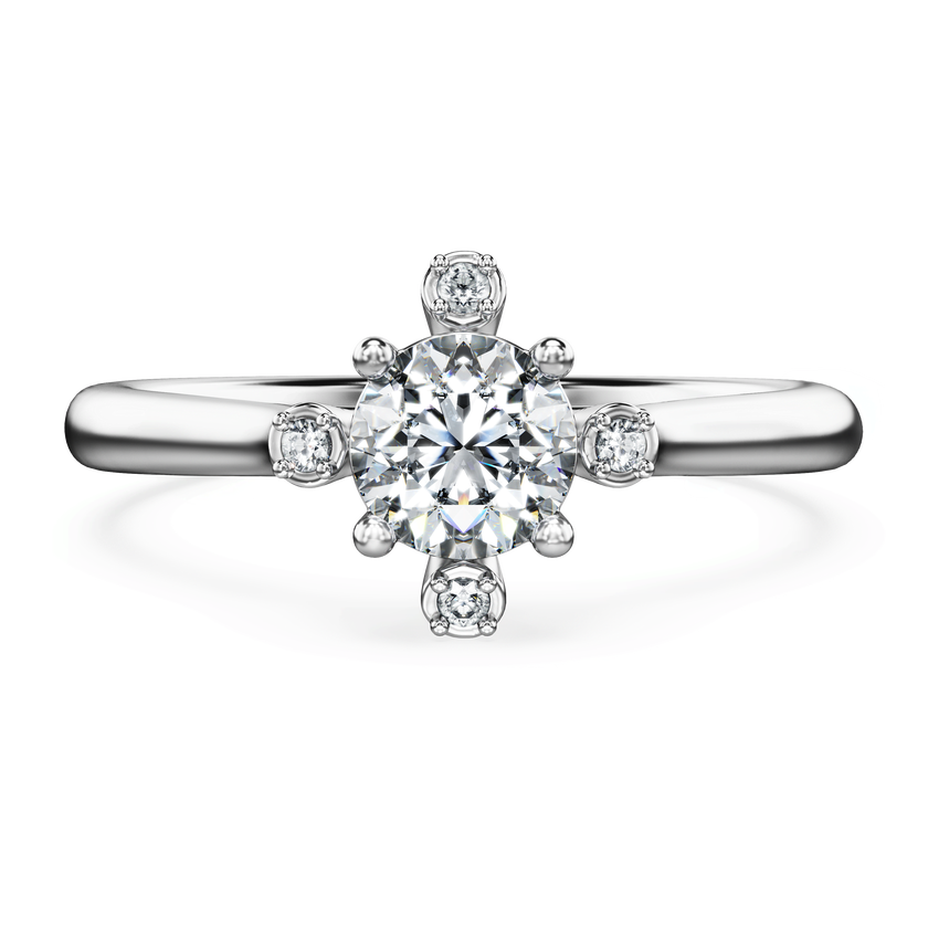 swarovski خاتم galaxy، أحجار ألماس مُصنعة في المختبر بإجمالي 0 5 قيراط، شكل مستدير، ذهب أبيض عيار 18
