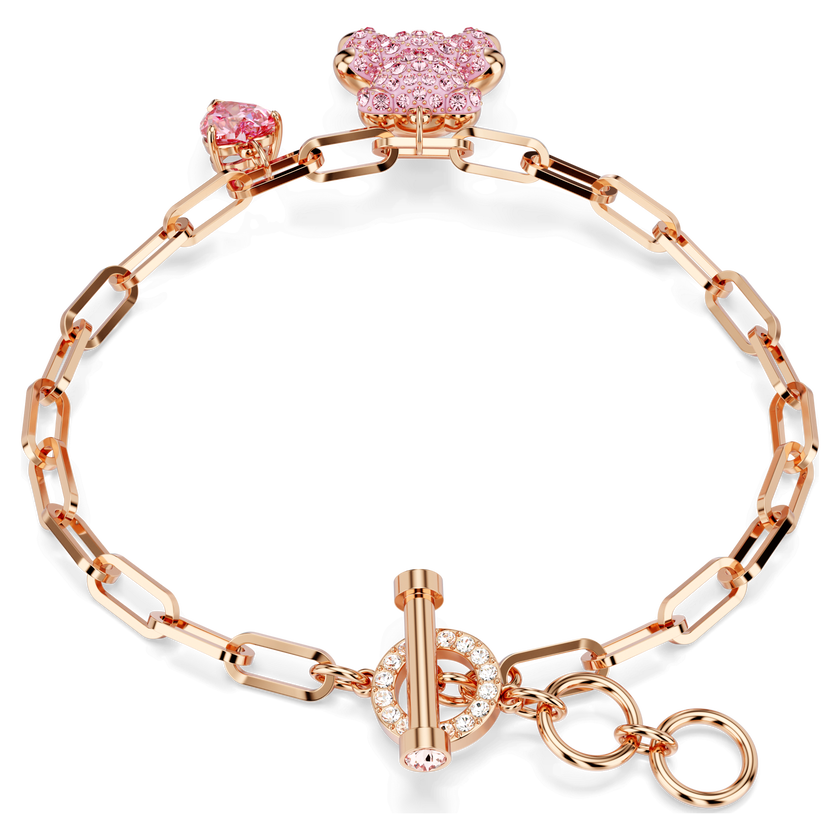 swarovski سوار teddy، لون وردي، طلاء ذهبي وردي