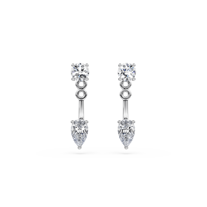swarovski ملحقات أقراط galaxy، ألماس مُصنع في المختبر إجمالي 0 8 قيراط، شكل دائري، فضة استرليني