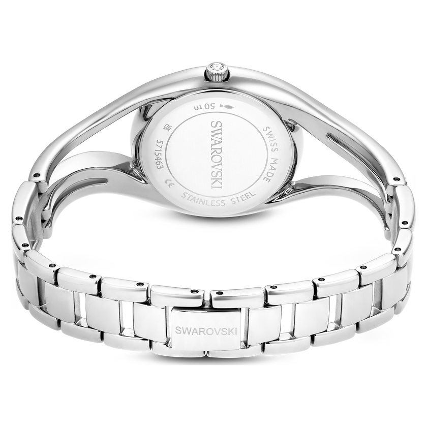 swarovski ساعة hyperbola bangle، سويسرية الصنع، سوار معدن، لون أزرق، ستانلس ستيل