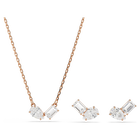 swarovski mesmera set pear cut octagon cut white rose gold tone plated