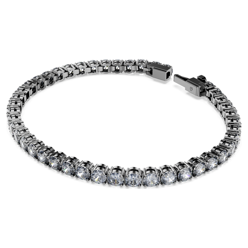 swarovski سوار matrix tennis، قطع مُستدير، لون رمادي، طلاء روثينيوم
