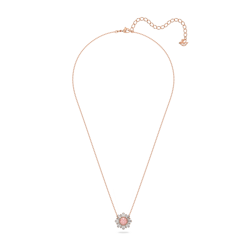 swarovski قلادة sunshine، لون وردي، طلاء ذهبي وردي