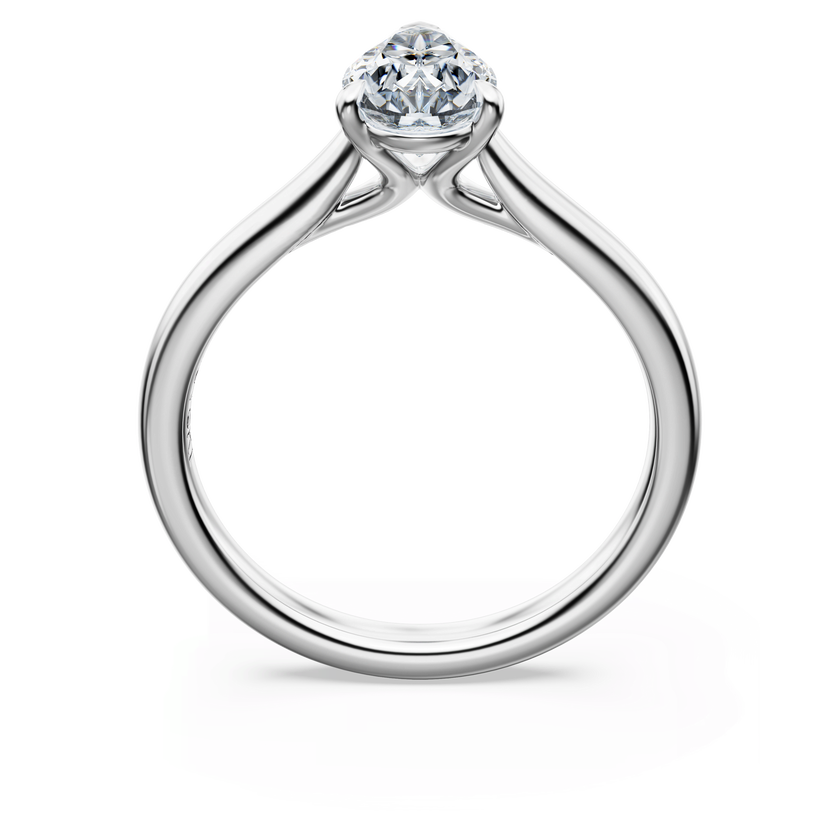 swarovski خاتم سوليتير eternity، ألماس مُصنع في المختبر إجمالي 1 قيراط، شكل كمثري، ذهب أبيض عيار 18 قيراط