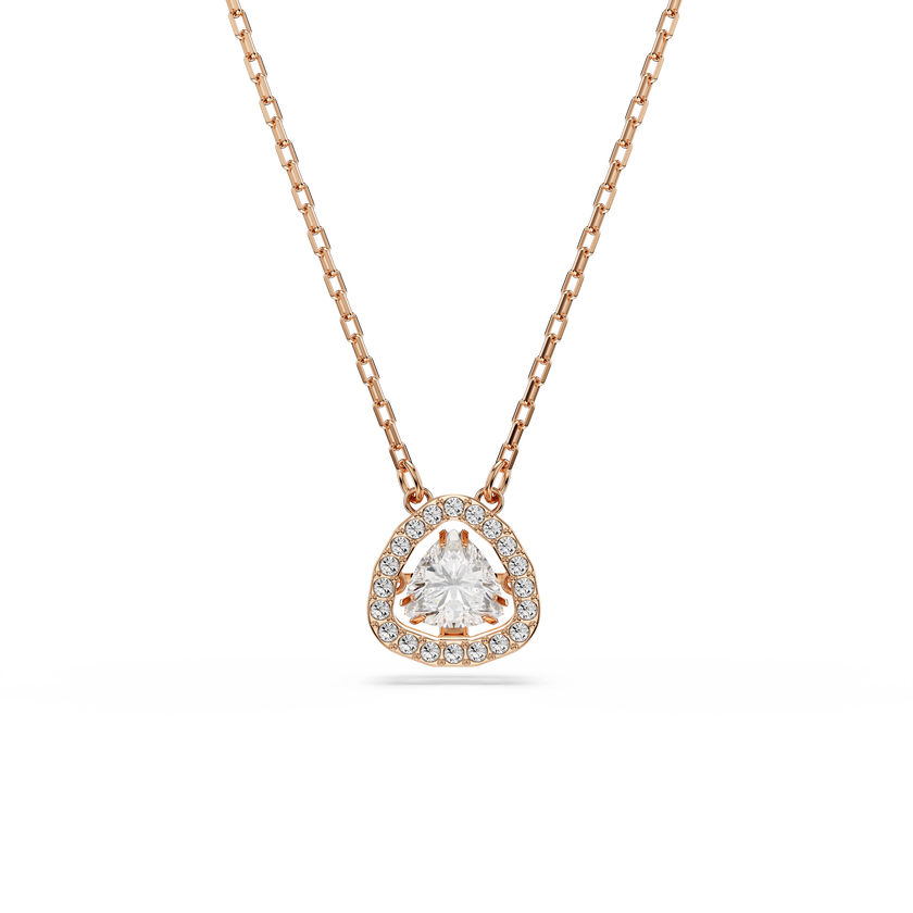 swarovski طقم una angelic، قطعتين، قطع مثلث، لون وردي، لمسة نهائية من الذهب الوردي عيار 18 قيراط