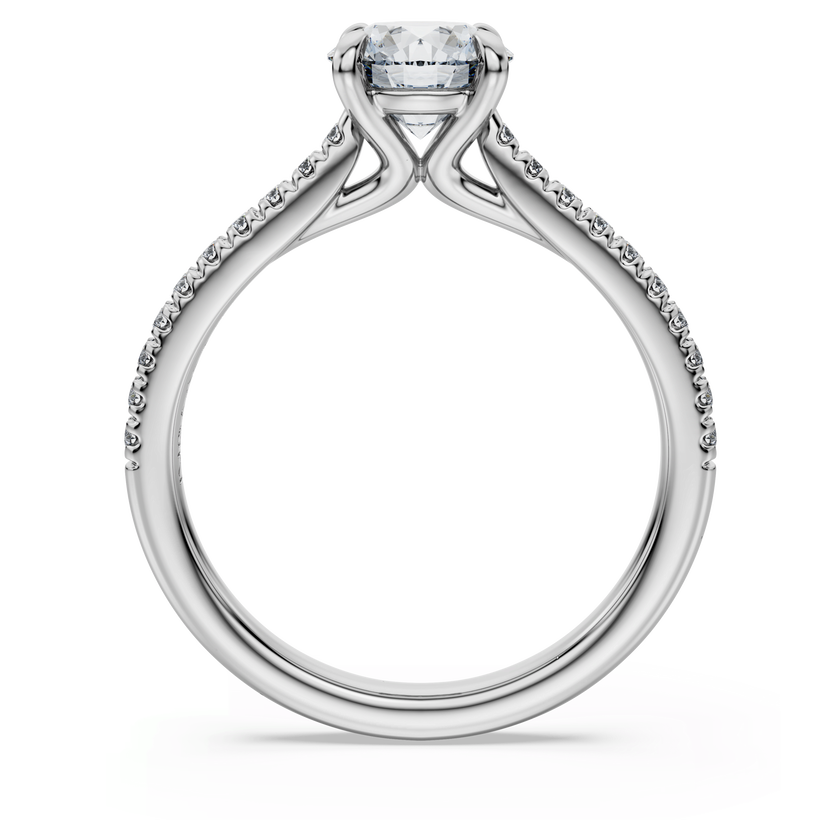 swarovski خاتم سوليتير eternity، ألماس مُصنع في المختبر إجمالي 1 2 قيراط، شكل دائري، ذهب أبيض عيار 18 قيراط