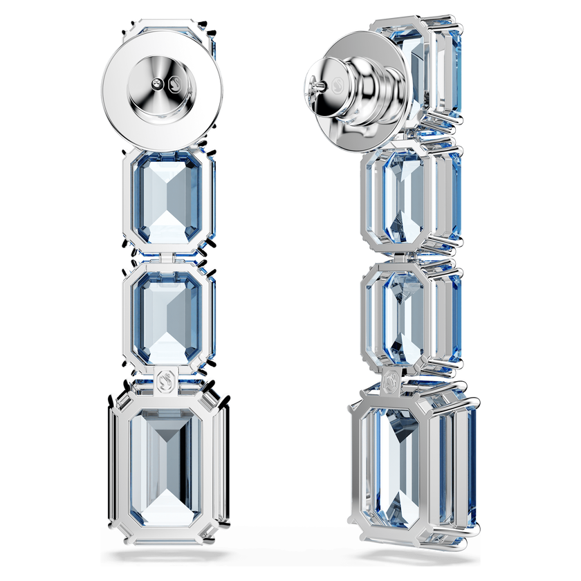 swarovski أقراط متدلية millenia، قطع مثمن، لون متدرج، لون أزرق، طلاء روديوم