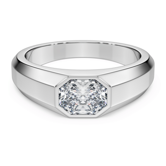 swarovski دبلة octagon، أحجار ألماس مُصنعة في المختبر بإجمالي 1 0 قيراط، شكل مثمن، ذهب أبيض عيار 18