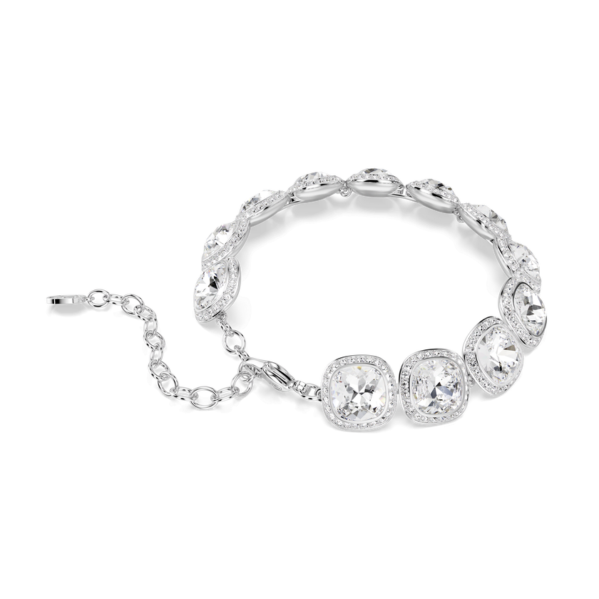 swarovski سوار una angelic، قطع كوشن، لون أبيض، طلاء روديوم