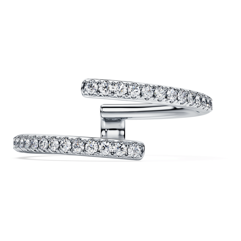swarovski دبلة مفتوحة eternity، أحجار ألماس مُصنعة في المختبر بإجمالي 0 2 قيراط، ذهب أبيض عيار 18