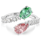 خاتم مفتوح ariana grande x swarovski، قطع متنوع، ألوان متعددة، طلاء روديوم