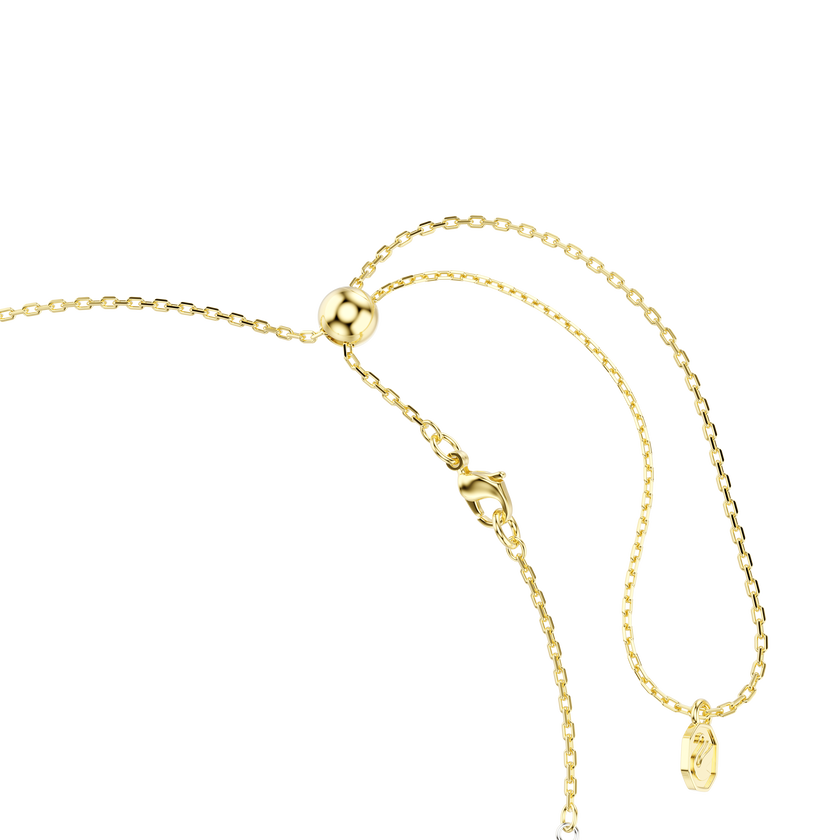 swarovski عقد hyperbola على شكل y، قطع مستدير، عقدة، لون أبيض، لمسة نهائية من معادن مختلطة