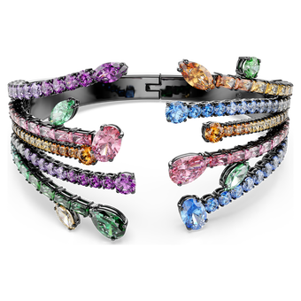 swarovski سوار matrix، قطع متنوع، شكل باقة، ألوان متعددة، طلاء روثينيوم