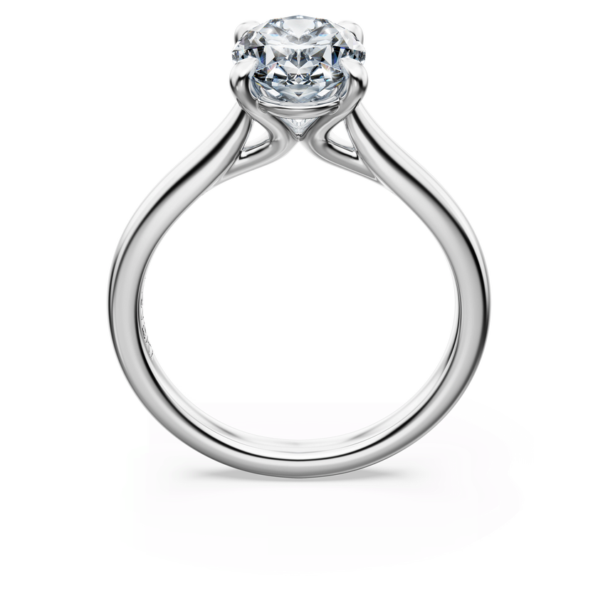 swarovski خاتم سوليتير eternity، أحجار ألماس مُصنعة في المختبر بإجمالي 2 قيراط، قطع بيضاوي، ذهب أبيض عيار 18