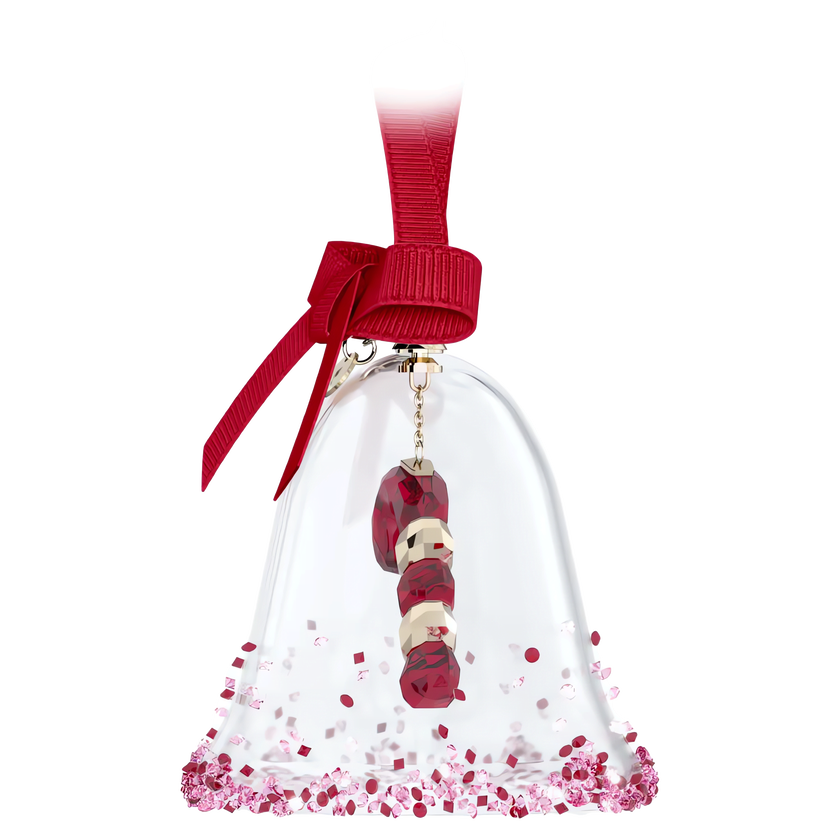 swarovski قطعة زينة holiday cheers على شكل جرس به مجسم حلوى، لون أحمر