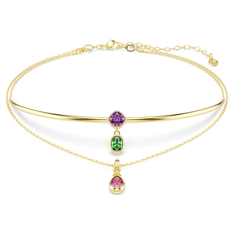 swarovski عقد بطبقات imber، قطع متنوع، ألوان متعددة، لمسة نهائية من الذهب عيار 18 قيراط