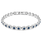 swarovski una angelic tennis bracelet round cut blue rhodium plated