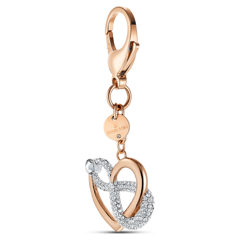 swarovski دلاية حقيبة infinite، على شكل لانهاية وقلب، لون أبيض، لمسة نهائية من معادن مختلطة