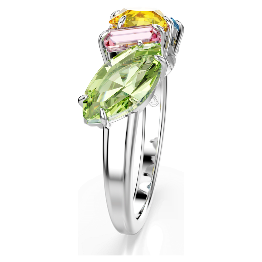 swarovski خاتم كوكتيل gema، قطع متنوع، ألوان متعددة، طلاء روديوم