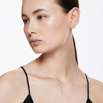 swarovski قلادة galaxy، أحجار ألماس مُصنعة في المختبر بإجمالي 0 9 قيراط، ذهب أبيض عيار 18