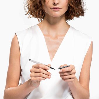 swarovski قلم حبر سائل crystalline nova، لون فضي، طلاء كروم