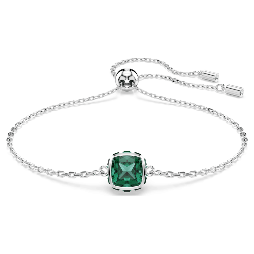 swarovski سوار birthstone، قطع مربع، may، لون أخضر، طلاء روديوم