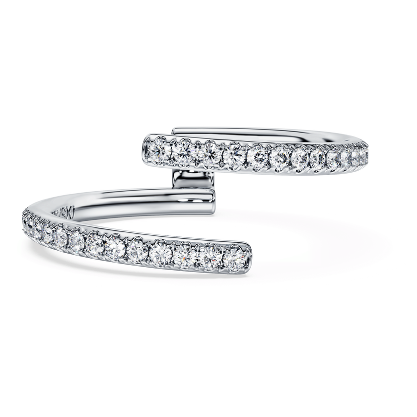 swarovski دبلة مفتوحة eternity، أحجار ألماس مُصنعة في المختبر بإجمالي 0 2 قيراط، ذهب أبيض عيار 18
