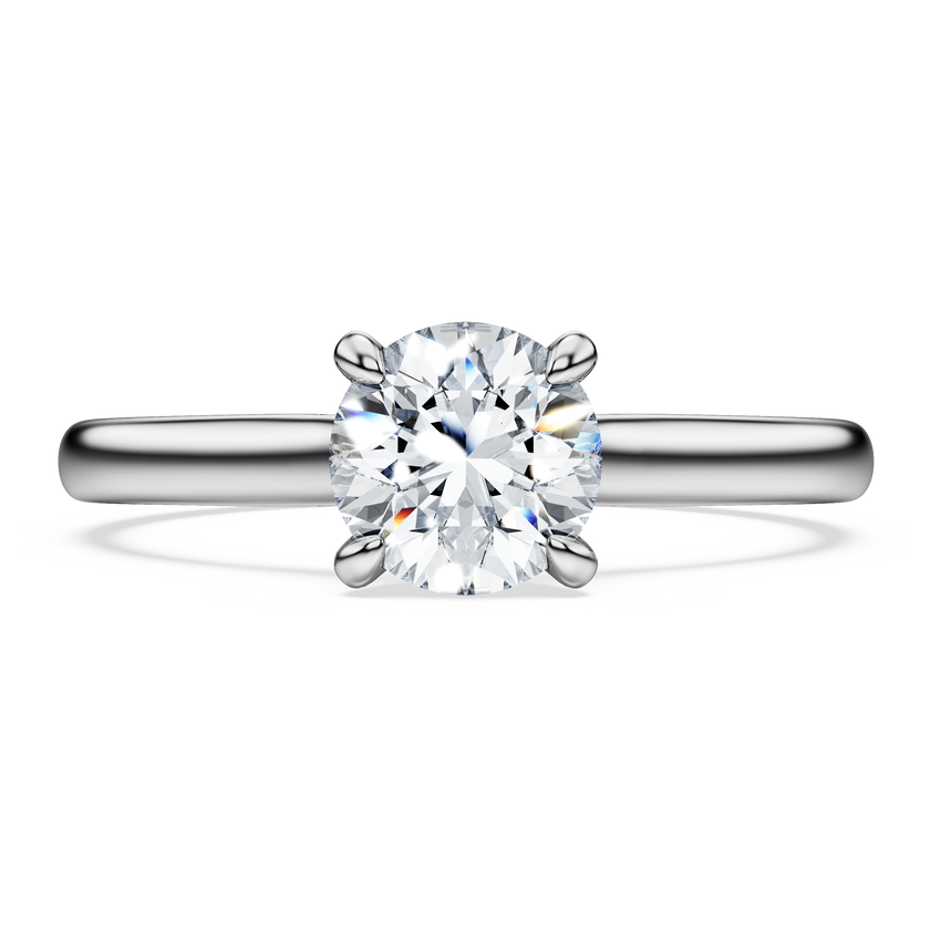 swarovski خاتم سوليتير eternity، أحجار ألماس مُصنعة في المختبر بإجمالي 1 قيراط، قطع مستدير، ذهب أبيض عيار 18