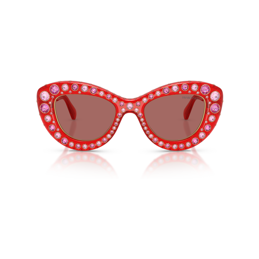 swarovski sunglasses  cat eye shape  sk6060  red