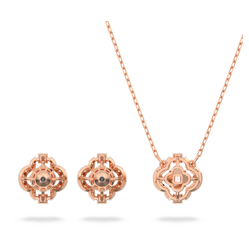 swarovski طقم sparkling dance من سواروفسكي، لون أبيض، طلاء ذهبي وردي