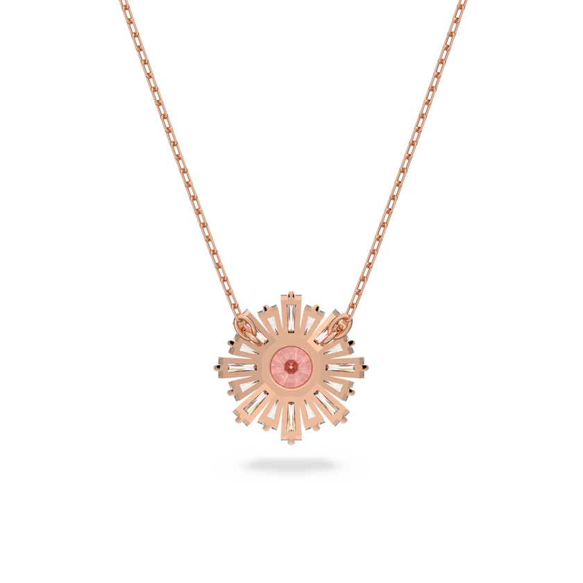swarovski قلادة sunshine، لون وردي، طلاء ذهبي وردي