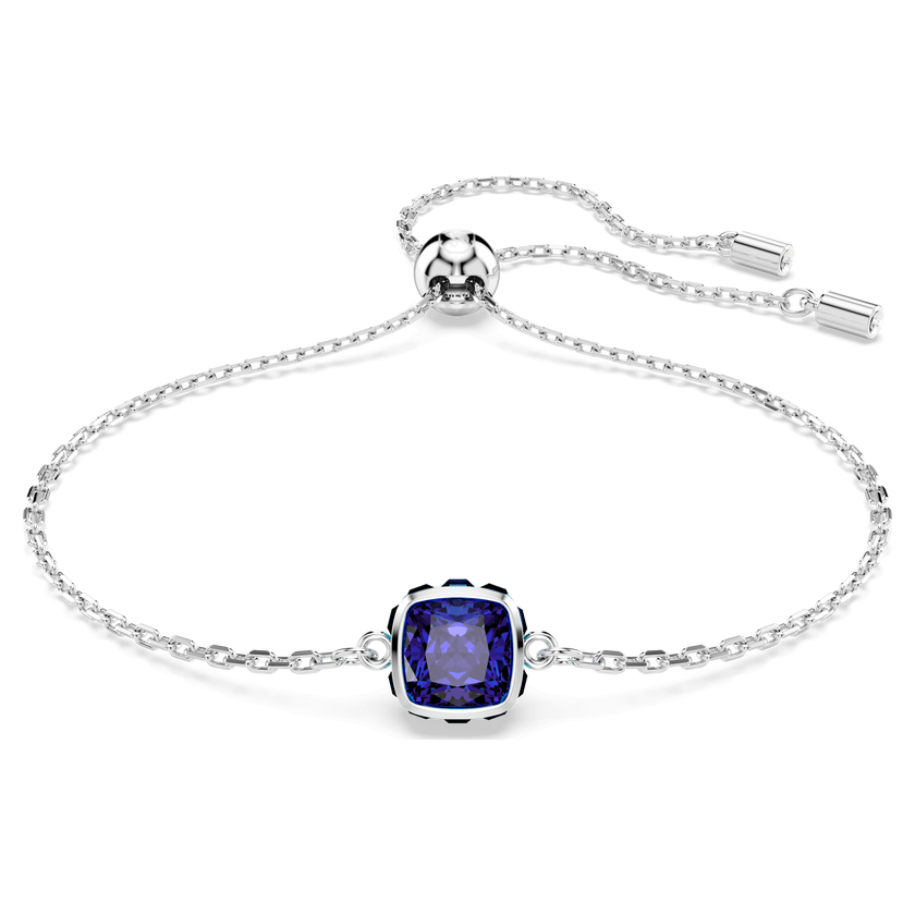 swarovski قلادة birthstone، قطع مربع، september، لون أزرق، طلاء روديوم