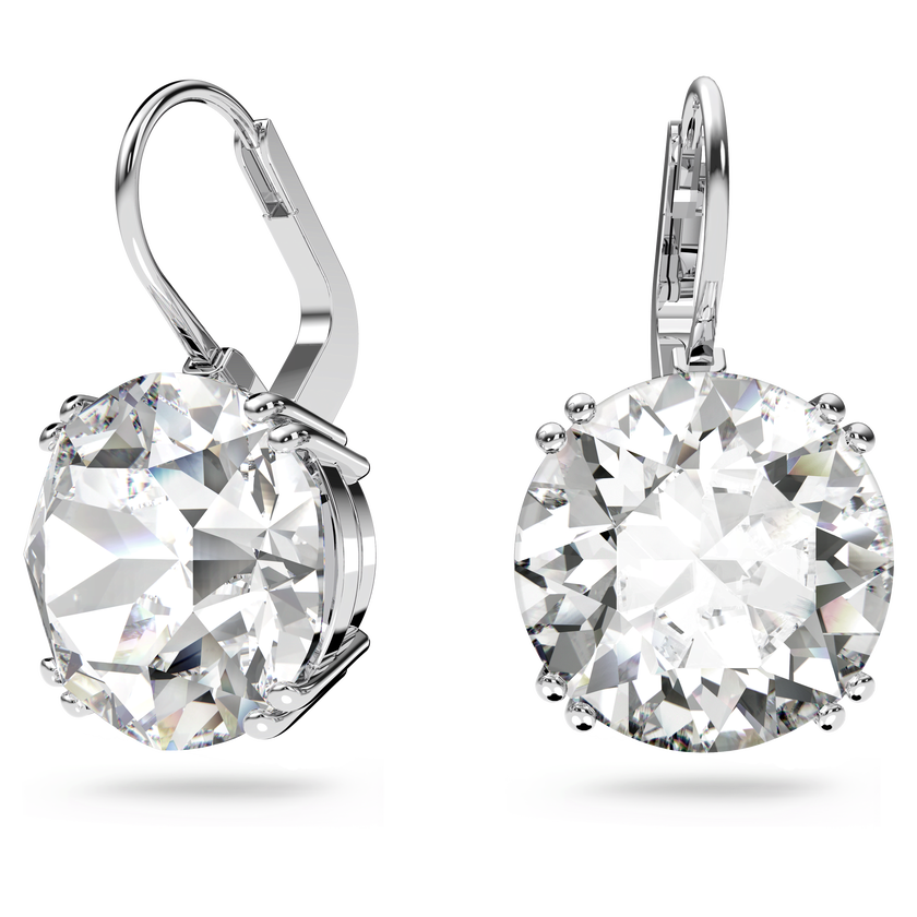 swarovski أقراط millenia، مزدانة بكريستالات دائرية، لون أبيض، طلاء روديوم