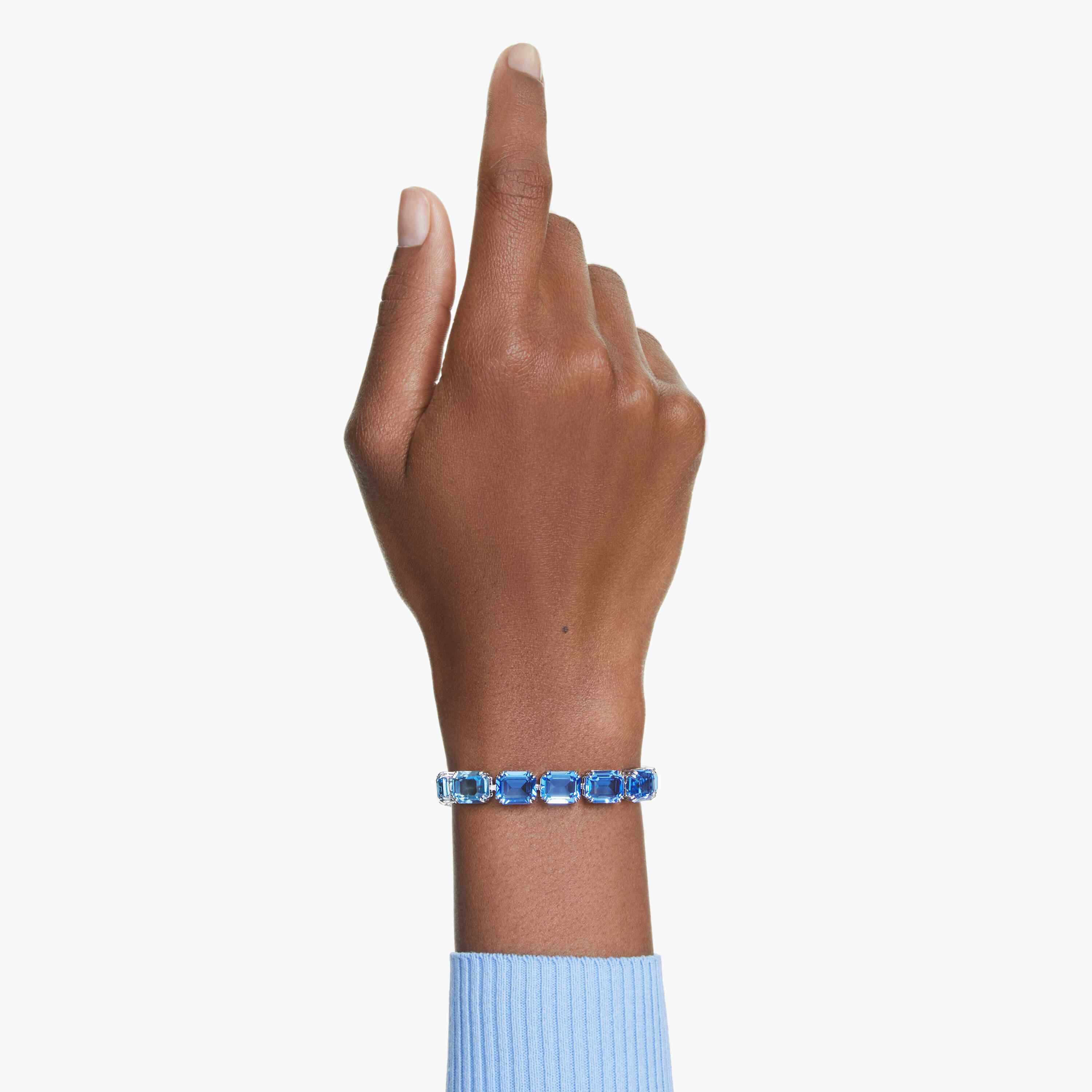 swarovski سوار millenia، قطع مثمن، لون متدرج، لون أزرق، طلاء روديوم